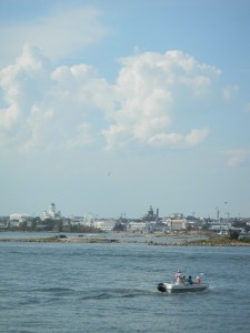 Sicht auf Helsinki von Schiff